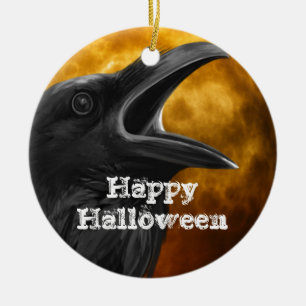 Halloween Black Crow Keramisch Ornament