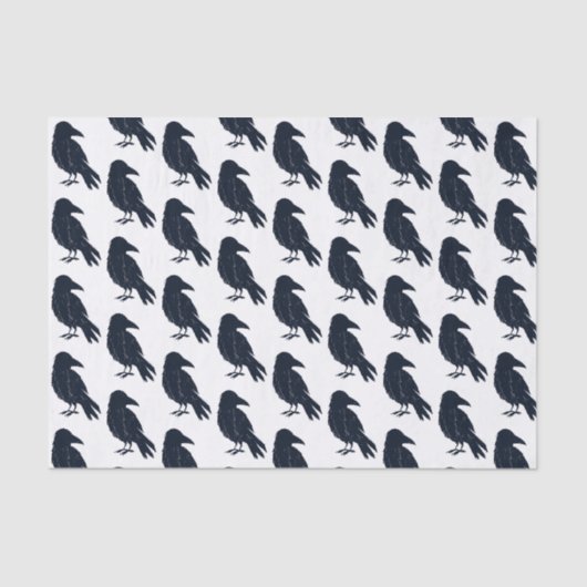 Halloween Black Crow Silhouette Pattern Tissuepapier (Voorkant)