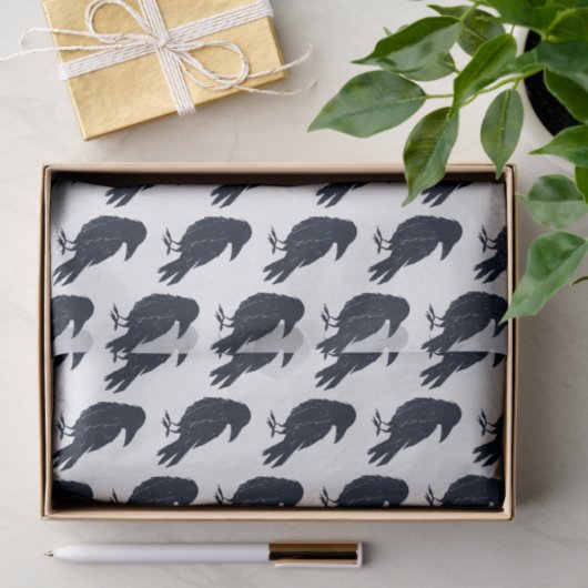 Halloween Black Crow Silhouette Pattern Tissuepapier (Geschenk)
