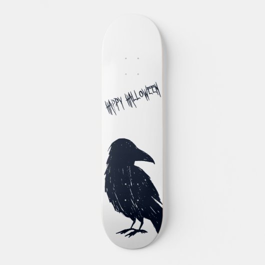 Halloween Black Crow Silhouette Skateboard Deck (Voorkant)