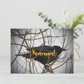Halloween Black Crow uitnodiging (Staand voorkant)