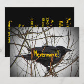 Halloween Black Crow uitnodiging (Voorkant / Achterkant)