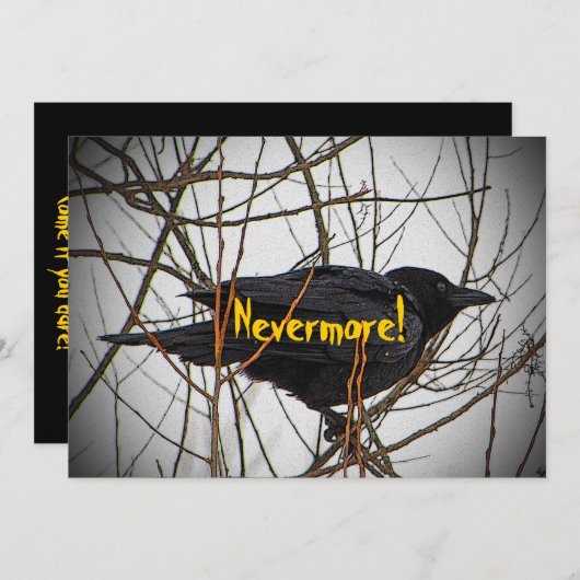 Halloween Black Crow uitnodiging (Voorkant / Achterkant)