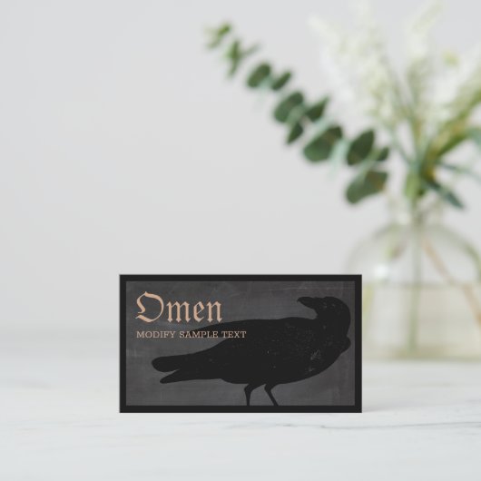 Halloween Black Crow Visitekaartje (Staand voorkant)