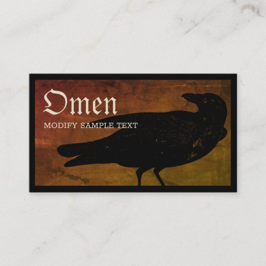 Halloween Black Crow Visitekaartje (Voorkant)