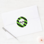 Halloween Black en Green Stripes Pattern Ronde Sticker (Envelop)