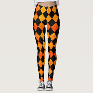 Halloween Black en Oranje patroon Leggings