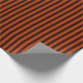 Halloween Black en Oranje strips Cadeaupapier (Hoek)