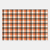 Halloween Black en Oranje Tartan Pset Gingham Inpakpapier Vel (Voorkant 3)