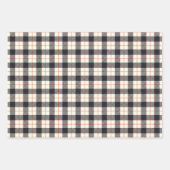 Halloween Black en Oranje Tartan Pset Gingham Inpakpapier Vel (Voorkant 2)