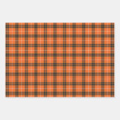 Halloween Black en Oranje Tartan Pset Gingham Inpakpapier Vel (Voorkant)