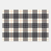 Halloween Black en Oranje Tartan Pset Gingham Inpakpapier Vel (Voorkant 3)