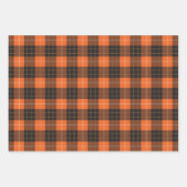 Halloween Black en Oranje Tartan Pset Gingham Inpakpapier Vel (Voorkant)