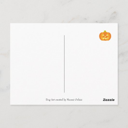 Halloween Black en Tan Smooth Haire Dachshund Briefkaart (Achterkant)