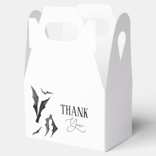 Halloween Black en White Bats Bedankdoosjes (Geopend)