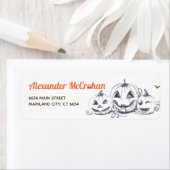 Halloween Black en White Little Pumpkin Etiket (Insitu)