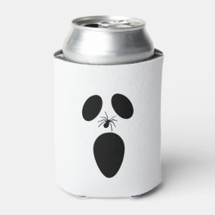 Halloween Black en White Scary Ghost Face Blikjeskoeler