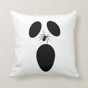 Halloween Black en White Scary Ghost Face Kussen