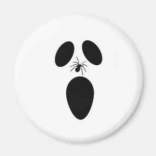 Halloween Black en White Scary Ghost Face Magneet