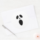 Halloween Black en White Scary Ghost Face Ronde Sticker (Envelop)