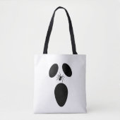 Halloween Black en White Scary Ghost Face Tote Bag (Voorkant)