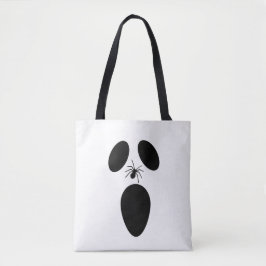 Halloween Black en White Scary Ghost Face Tote Bag