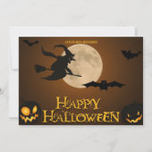  Halloween Black Evil Witch Full Moon Kaart (Achterkant)