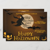  Halloween Black Evil Witch Full Moon Kaart (Voorkant / Achterkant)