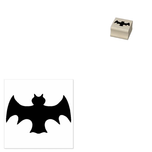 Halloween Black Flying Bat Rubber Stamp Rubberstempel (Gestempeld)
