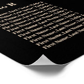 Halloween Black & Gold Skulls & Gold Seating Chart Poster (Hoek)