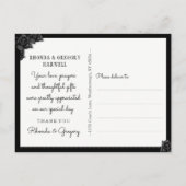 Halloween Black Gothic Matching Bedankt Uitnodiging Briefkaart (Achterkant)