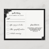 Halloween Black Gothic Matching RSVP Briefkaart (Achterkant)