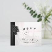 Halloween Black Gothic Matching RSVP Briefkaart (Staand voorkant)