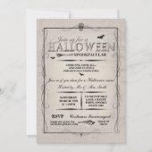 Halloween Black Gothic Skeleton Skull Party Uitnod Kaart (Voorkant)