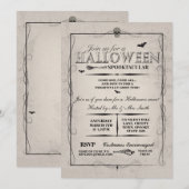 Halloween Black Gothic Skeleton Skull Party Uitnod Kaart (Voorkant / Achterkant)