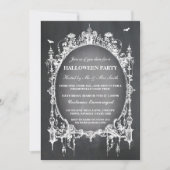 Halloween Black Gothic Spider Lijst Invite Party Kaart (Voorkant)