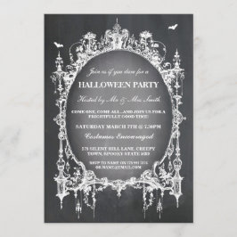 Halloween Black Gothic Spider Lijst Invite Party Kaart
