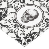 HALLOWEEN Black gothic Style Damask Pattern Skull Korte Tafelloper (Hoek)