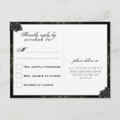 Halloween Black Grey Paars Gothic RSVP Briefkaart (Achterkant)