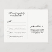 Halloween Black Grey Red Gothic RSVP Briefkaart (Achterkant)