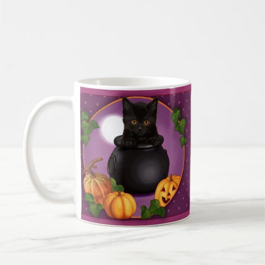 Halloween Black Kat Koffiemok (Links)