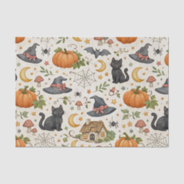 Halloween Black Kitten Cottage  Tissuepapier
