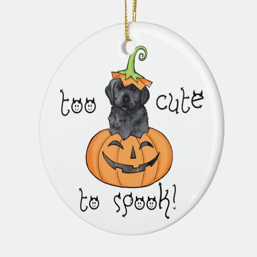 Halloween Black Lab Keramisch Ornament (Links)