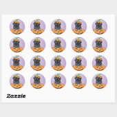 Halloween Black Lab Ronde Sticker (Vel)