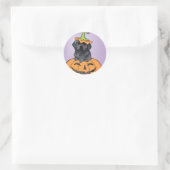 Halloween Black Lab Ronde Sticker (Tas)