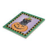 Halloween Black Lab Tegeltje (Zijkant)
