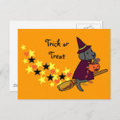 Halloween Black Labrador Cartoon 1 Briefkaart (Voorkant / Achterkant)