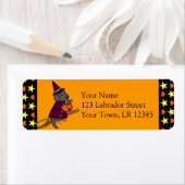 Halloween Black Labrador Cartoon 1 Etiket (Insitu)