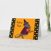 Halloween Black Labrador Cartoon 1 Kaart (Voorkant)