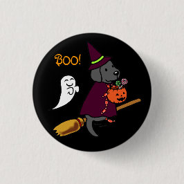 Halloween Black Labrador Cartoon 1 Ronde Button 3,2 Cm
